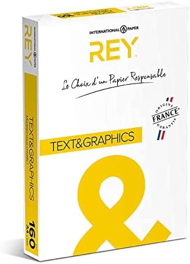 REY Text and Graphics 160gsm Card Ream Wrapped White